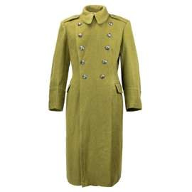 CLOTH TRENCH COAT - ROMANIAN MILITARY SURPLUS - OLIVE - LIKE NEW