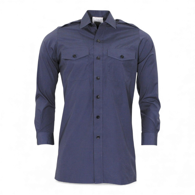 Long Sleeve Shirt - Royal Navy - British Army Military Surplus - Dark Blue - Used