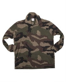 FRENCH FLEECE SHIRT WITH ZIPPER - CCE CAMO - MILITARY SURPLUS - LIKE NEW