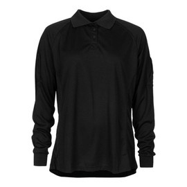 LADIES LONG-SLEEVED BLACK POLO SHIRT - MILITARY SURPLUS FROM BRITISH ARMY - LIKE NEW