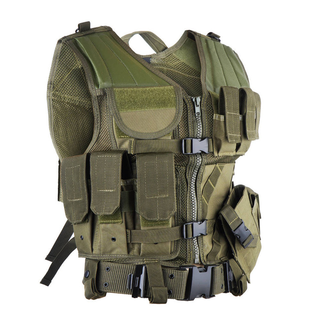 USMC TACTICAL COMBAT VEST - WITH NET AND BELT - Mil-Tec® - OD
