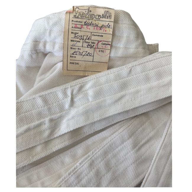 3 PIECE JUDO SUIT 100% COTTON - JACKET, PANTS, BELT - ROMANIAN ARMY MILITARY SURPLUS - LIKE NEW