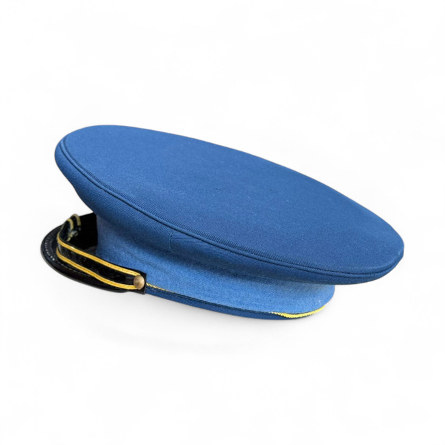 RSR MILITARY HELMET - ARTILLERY/TECHNICAL NON-COMMISSIONED OFFICER - MILITARY SURPLUS ROMANIAN ARMY - BLUE - IN GOOD CONDITION