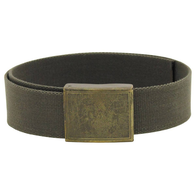 BW BELT - BRASS CLOSURE - OD GREEN - MILITARY SURPLUS - 120 cm, 130 cm