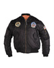 Black MA1 KIDS FLIGHT Bomber JACKET W. PATCHES