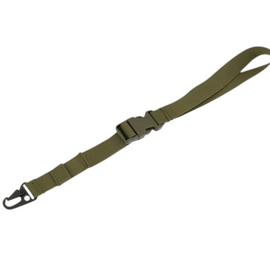 Simple Tactical Sling with Carabiner - 1 Point - Olive - 8FIELDS