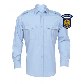 CADRES SHIRT BLOUSE WITH LONG SLEEVES, POCKETS AND EPAULETS - WOMEN - BLUE - POLITIA LOCALA