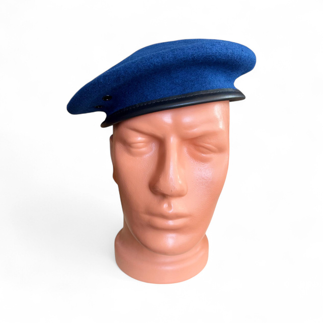 ROYAL BLUE WOOL BERET - LEATHER BRIM - ARMY (MAPN) - AIR FORCE - LECTER TACTICAL