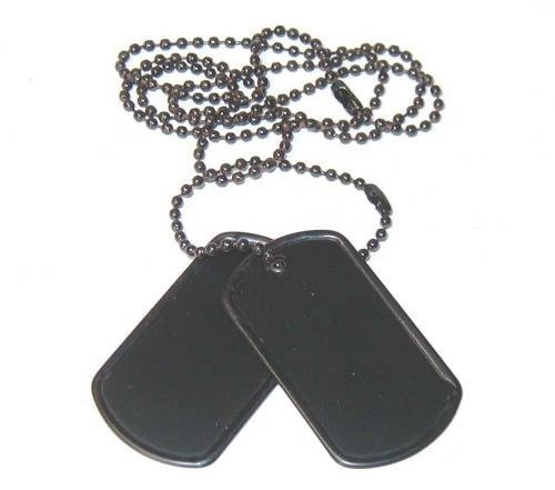 US BLACK DOG TAG SET W/ CHAINS IMPORT