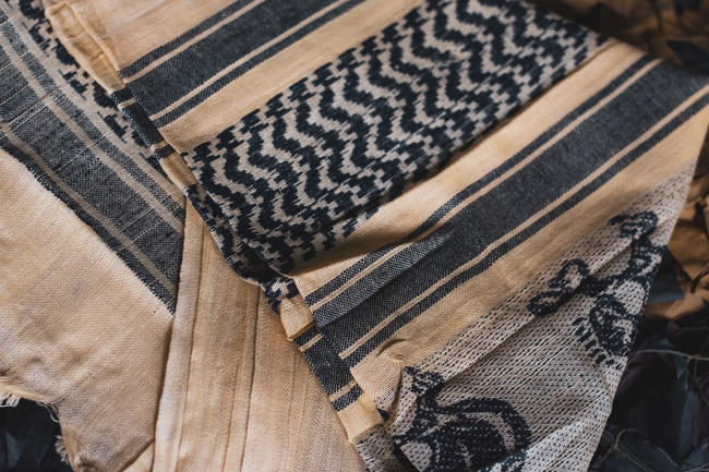 SHEMAGH SCARF - KHAKI-BLACK