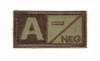 PATCH BLOOD TYPES VELCRO (A- NEGATIVE) 5 x 2,5 CM BROWN/O.D.