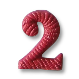 Metallic number - 2 - Red - Hungarian Army Military Surplus - Like New