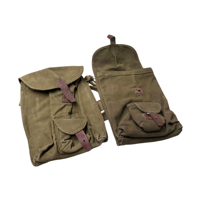 MILITARY CANVAS MAGAZINE HOLDER - ROMANIAN ARMY SURPLUS - OD GREEN - USED