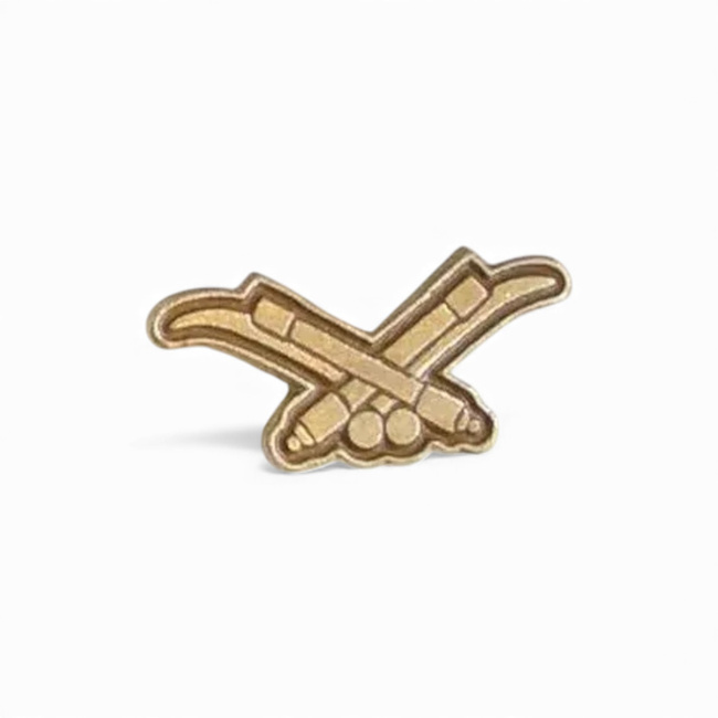 Rank Insignia - Anti-Aircraft Gunner / Anti-Aircraft Artillery - Hungarian Army Military Surplus - Silver - Like New