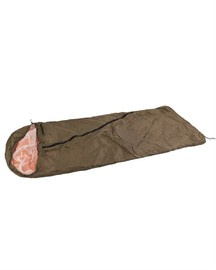 SLEEPING BAG FOR SUMMER - THINSULATE™ - OD/ORANGE - CZECH MILITARY SURPLUS - USED