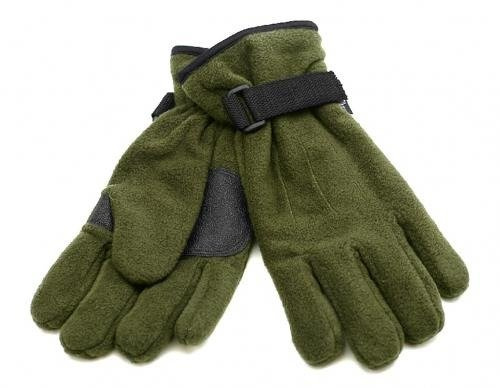 GLOVES FLEECE ´THINSULATE´ FINGER W/ PVC PALMS OLIVE 