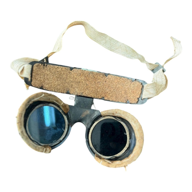 Aluminum Welding Goggles - Model G249 - Romanian Metallurgical Industry RSR - Romanian Army Military Surplus - Black - With Defects/Used
