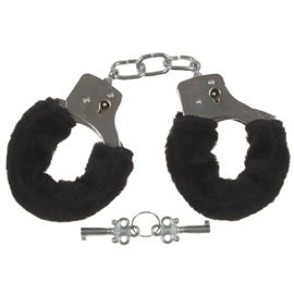 Handcuffs, plush, black