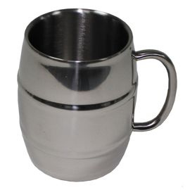 Mug, "Barrel", double-walled, stainless steel, 450 ml