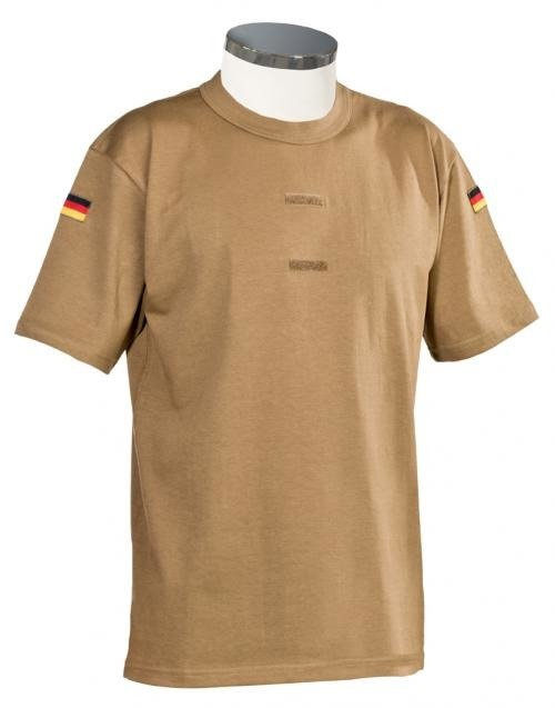 GENUINE GERMAN ARMY KHAKI SHORT SLEEVE TROPICAL UNDERSHIRT W/ VELCRO STRIPS