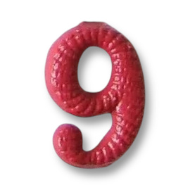 Metallic number - 9 - Red - Hungarian Army Military Surplus - Like New