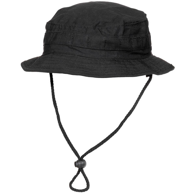 BRITISH BOONIE HAT - WITH CHIN STRAP - MFH® - BLACK