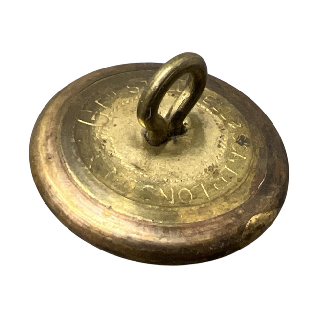 Metal Button - Navy Uniform - Romanian Naval Forces - 16 mm - Anchor Design - Gold - In Good Condition