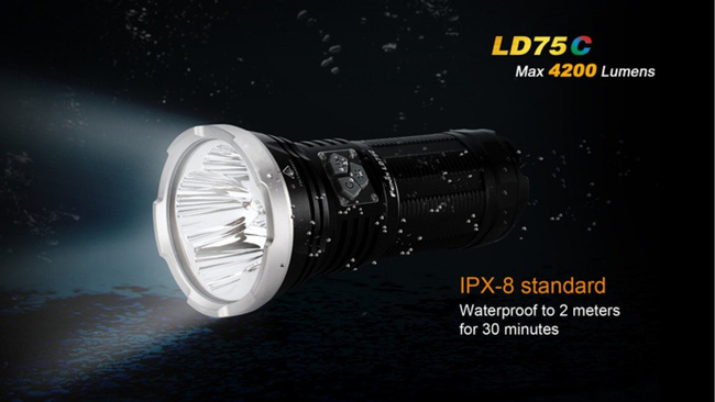 Flashlight Fenix LD75C, water resistant