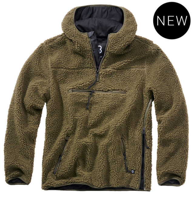 TEDDYFLEECE WORKER PULLOVER - OLIVE - BRANDIT