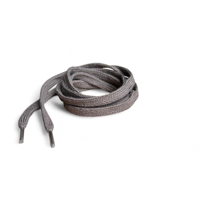 Pair of Shoe Laces - Flat - AURA S.A. - Onisim Model - 60 cm - Romanian Army Military Surplus - Brown - In Good Condition
