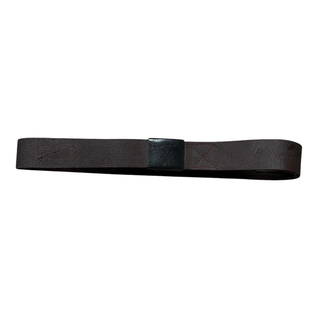 BROWN LEATHER BELT WITH BLACK BUCKLE - ROMANIAN ARMY MILITARY SURPLUS - IN GOOD CONDITION