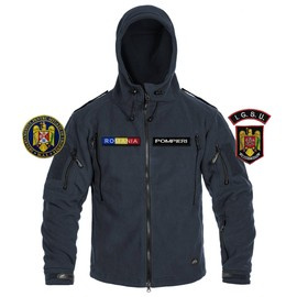 WINTER FLEECE JACKET - "PATRIOT" - HELIKON TEX® - NAVY BLUE - WITH EMBLEMS - ISGU/ DSU