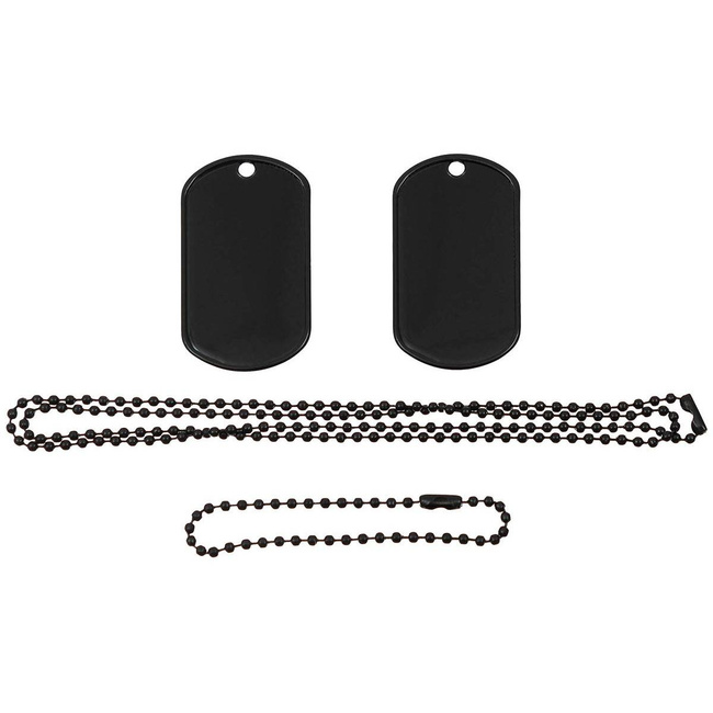 US medallion/Stainless steel dog tags/Dog tags with chain, black